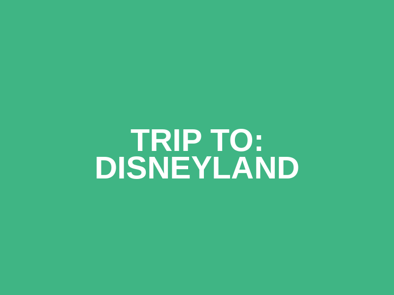 Trip to: Disneyland