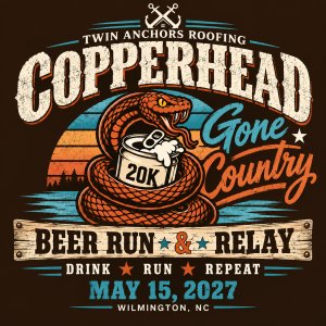 Twin Anchors Copperhead Beer Relay 20K and Beer Mile Presented by Wicked Weed Logo