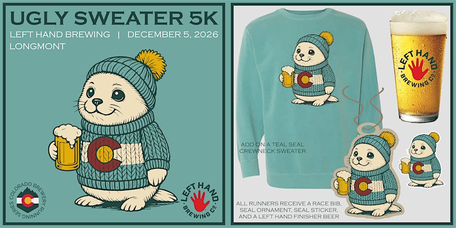 Ugly Sweater 5k @ Left Hand Brewing Co. | 2026 CO Brewery Running Series Logo
