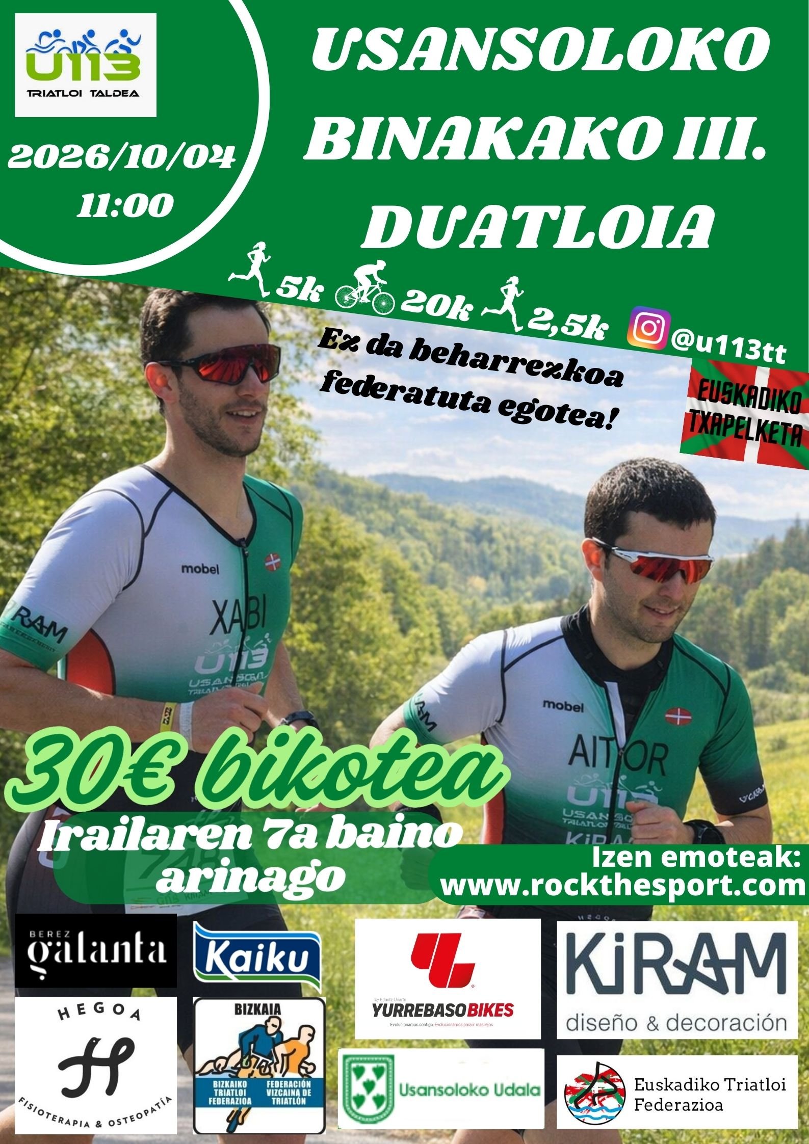 USANSOLOKO BIKOTEKAKO III. DUATLOIA - EUSKADIKO TXAPELKETA Logo