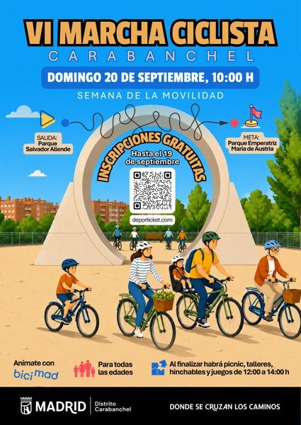 VI Marcha Ciclista Distrito Carabanchel Logo