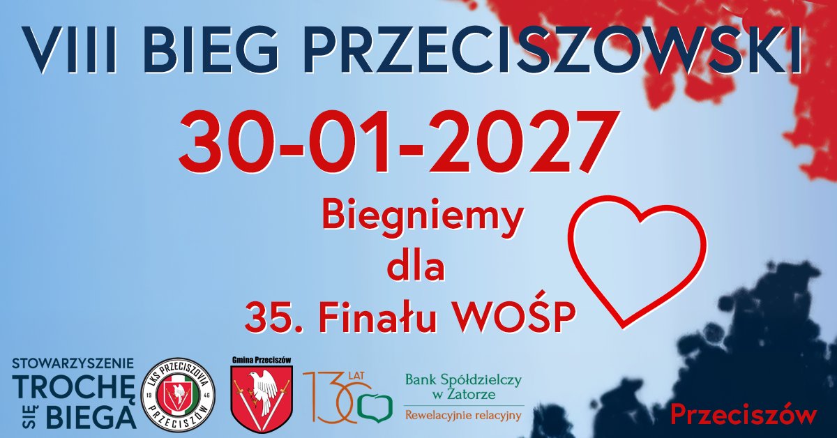 VIII Bieg Przeciszowski Biegniemy dla 35 Finału WOŚP Logo