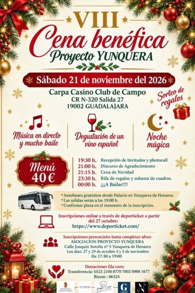 VIII Cena Benéfica Navideña a beneficio de Proyecto Yunquera