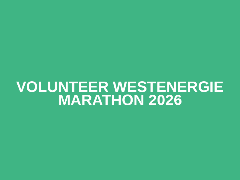 Volunteer Westenergie Marathon 2026 Logo