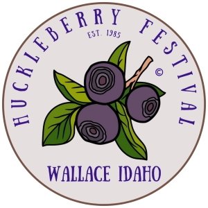 Wallace Huckleberry Festival and 5k Fun Run Logo