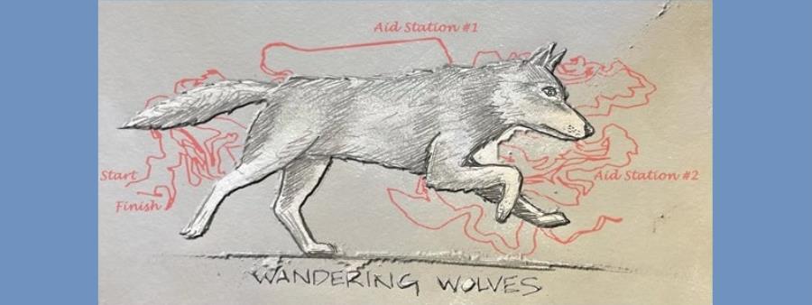 Wandering Wolves 50k/25k/12k Logo