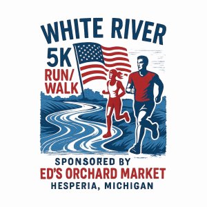 White River 5k sponsored by Ed's Orchard Market Logo