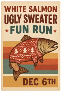 White Salmon Ugly Sweater Fun Run Logo