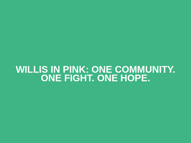 Willis in Pink: One Community. One Fight. One Hope.