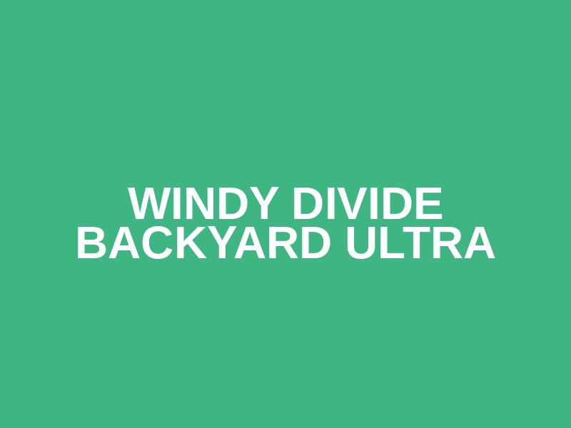 Windy Divide Backyard Ultra Logo