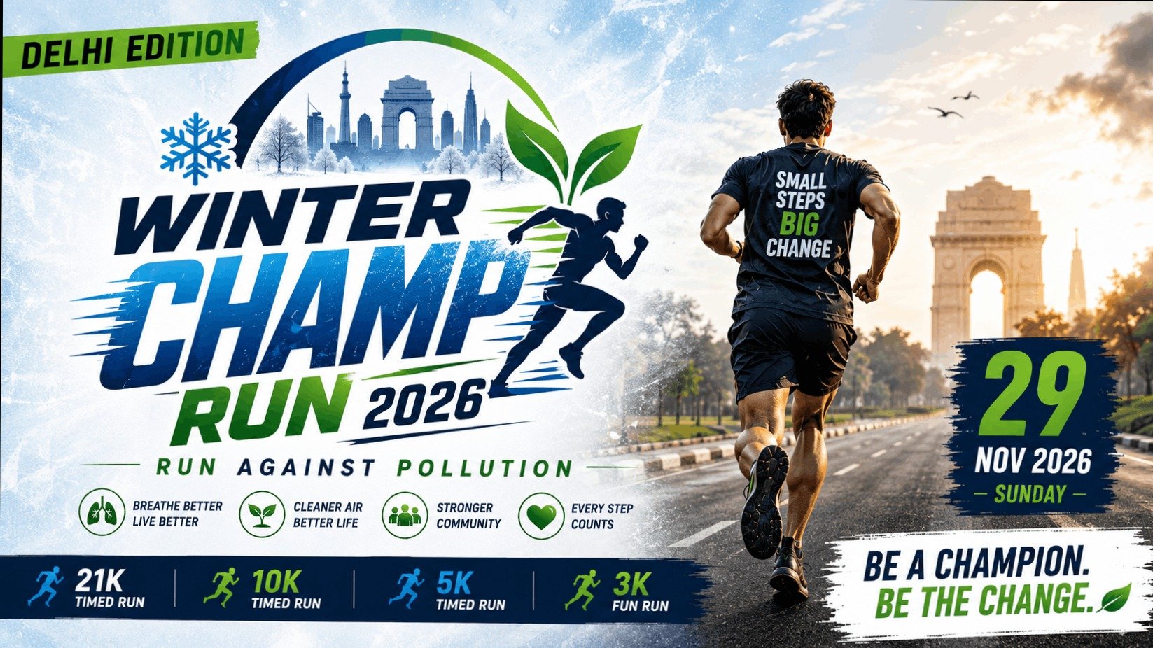 Winter champ run- delhi 2026 Logo