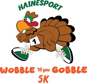Wobble 'til You Gobble 5k Logo