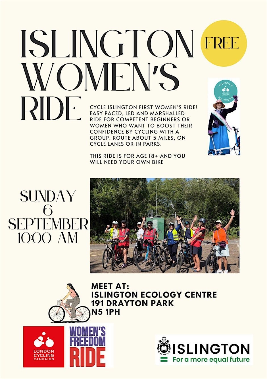 WOMEN's BIKE RIDE (FREE)