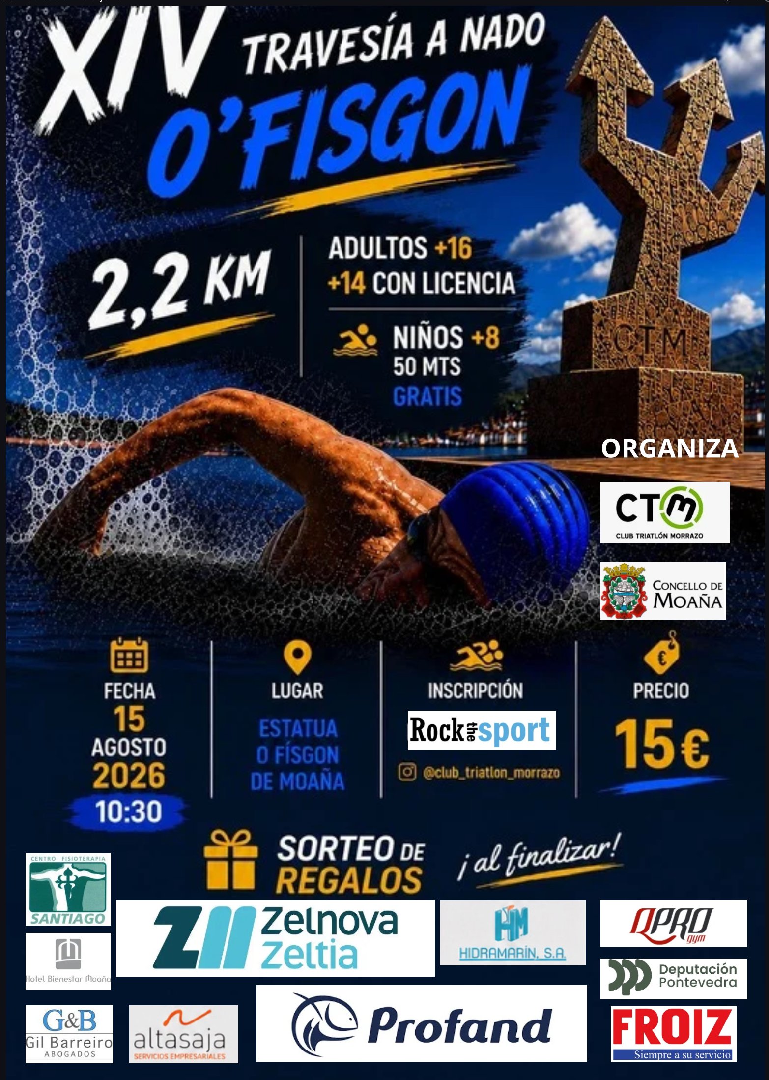 XIV Travesía a nado O FISGÓN Logo