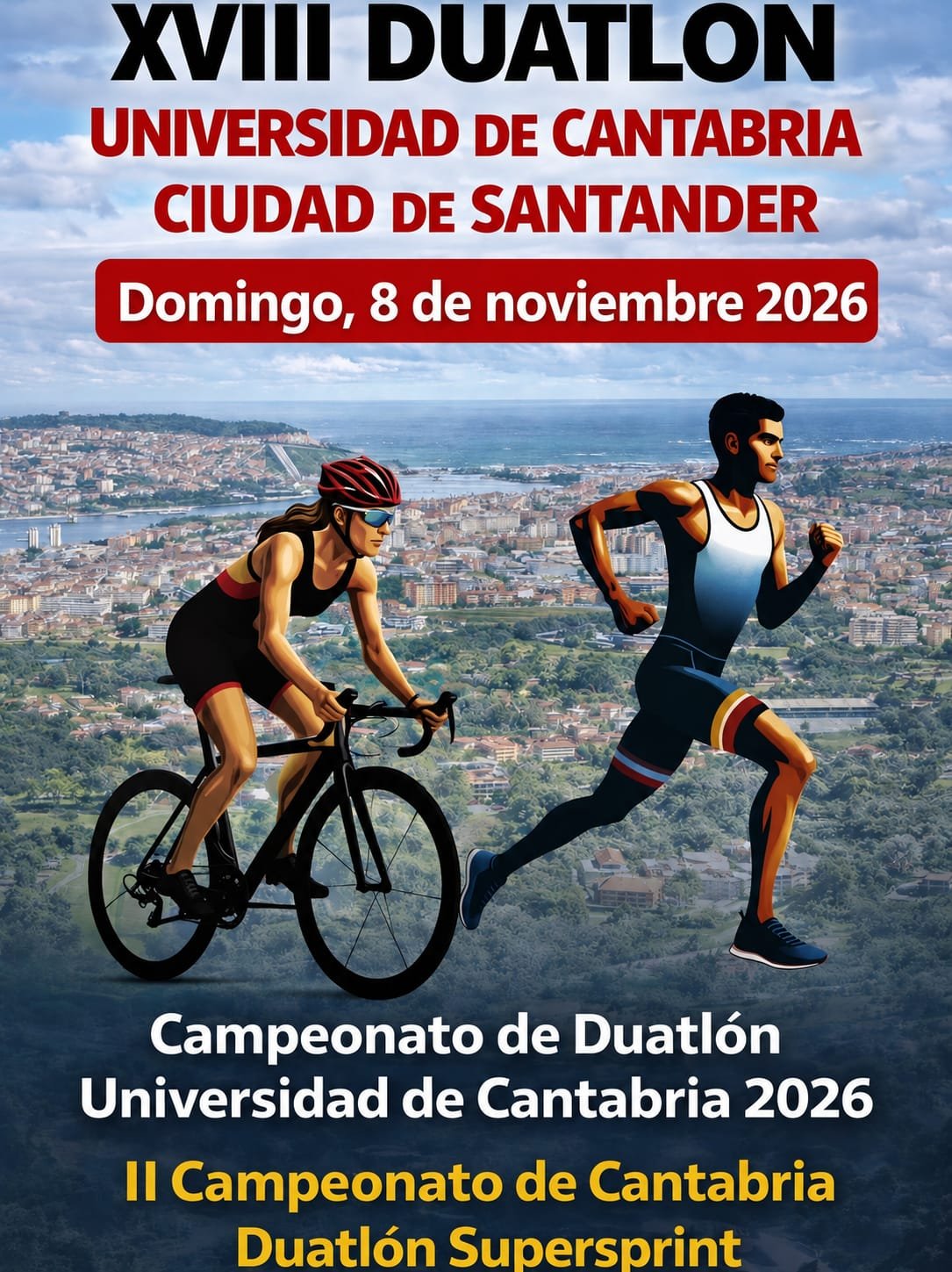 XVIII DUATLÓN UNIVERSIDAD DE CANTABRIA CIUDAD DE SANTANDER 2026 Logo