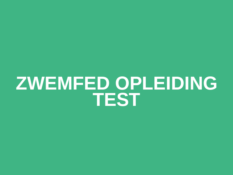 Zwemfed opleiding test Logo